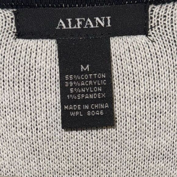 Women’s Alfani Patchwork Cardigan Size Medium Black and White - Picture 5 of 6